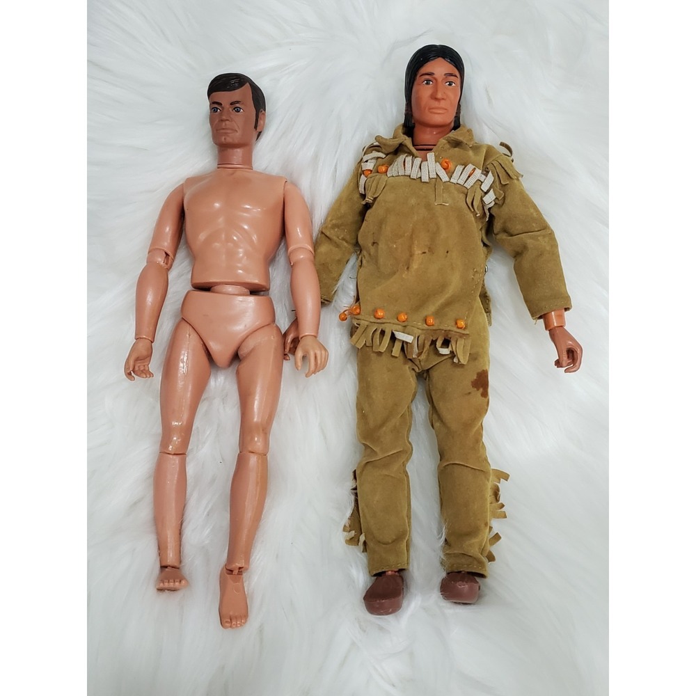 Lot Vintage 1973 Gabriel The‎ Lone Ranger TONTO 10" Action Figures Loose Indian
